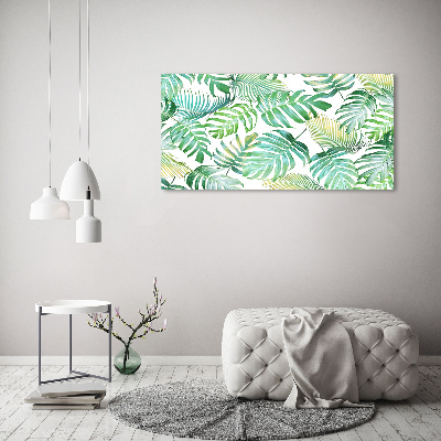 Glass acrylic wall art Tropical leaves