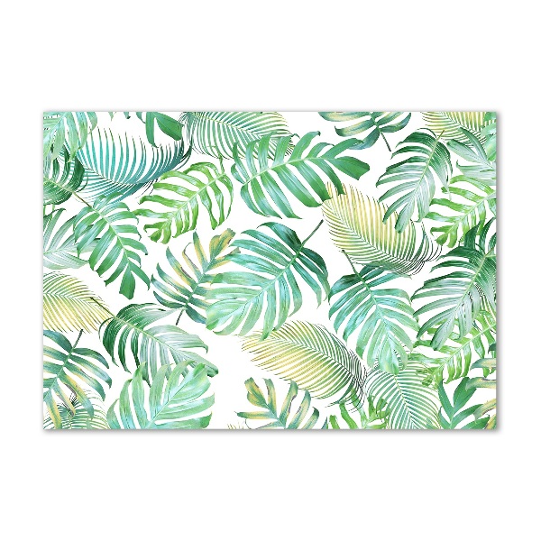 Glass acrylic wall art Tropical leaves