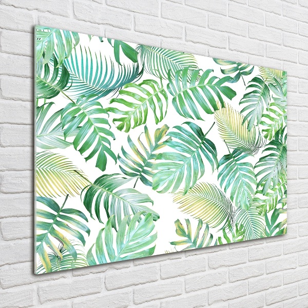 Glass acrylic wall art Tropical leaves