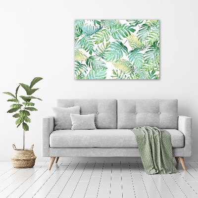 Glass acrylic wall art Tropical leaves