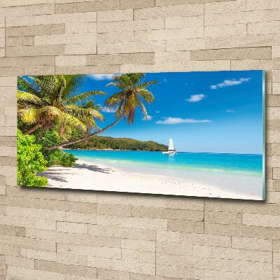 Glass acrylic wall art Tropical beach