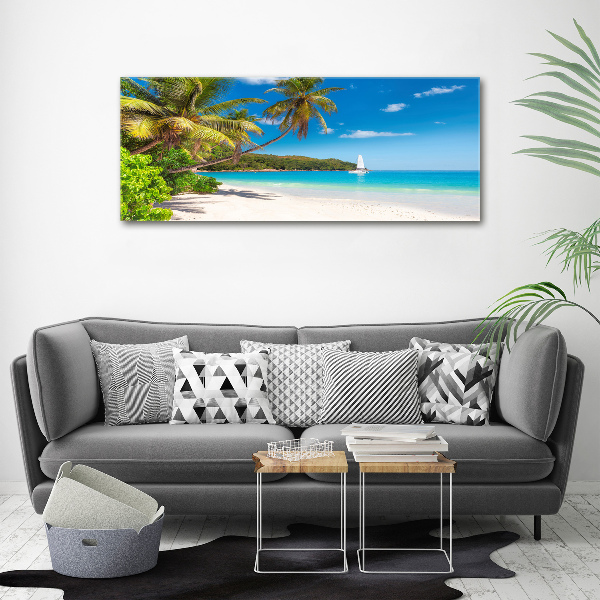 Glass acrylic wall art Tropical beach