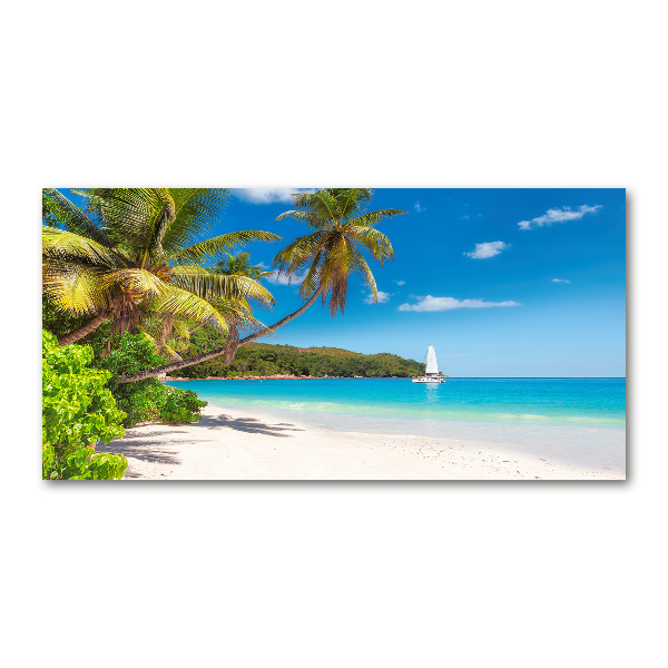 Glass acrylic wall art Tropical beach