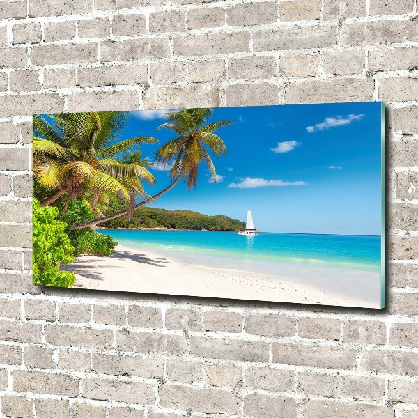 Glass acrylic wall art Tropical beach