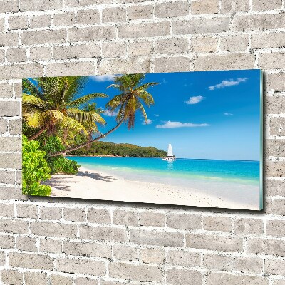 Glass acrylic wall art Tropical beach