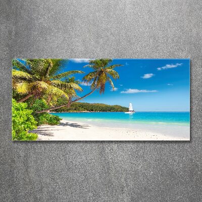 Glass acrylic wall art Tropical beach