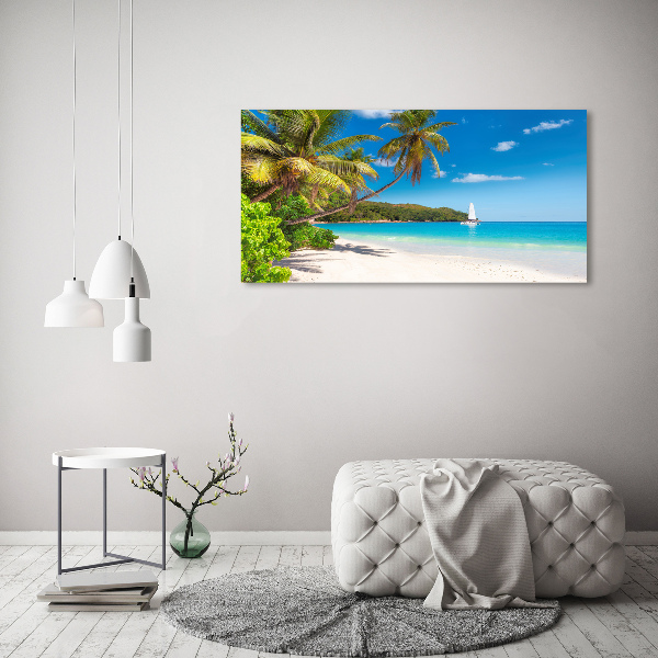 Glass acrylic wall art Tropical beach