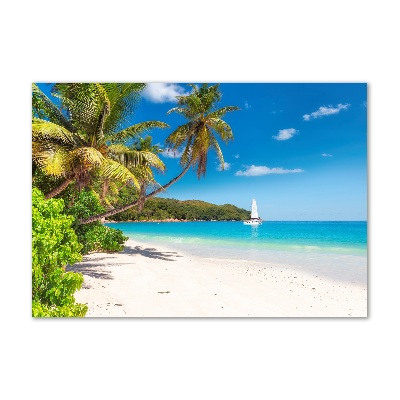 Glass acrylic wall art Tropical beach