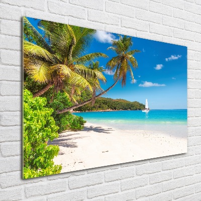 Glass acrylic wall art Tropical beach