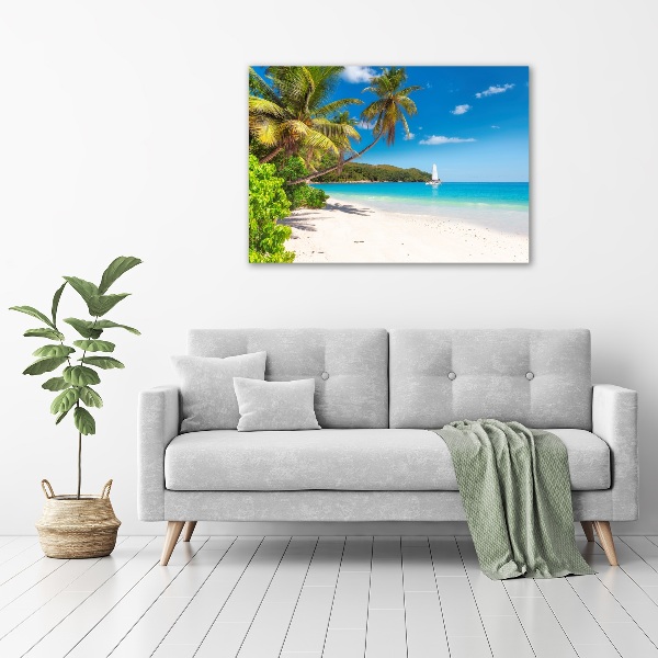 Glass acrylic wall art Tropical beach