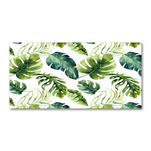 Glass acrylic wall art Tropical leaves