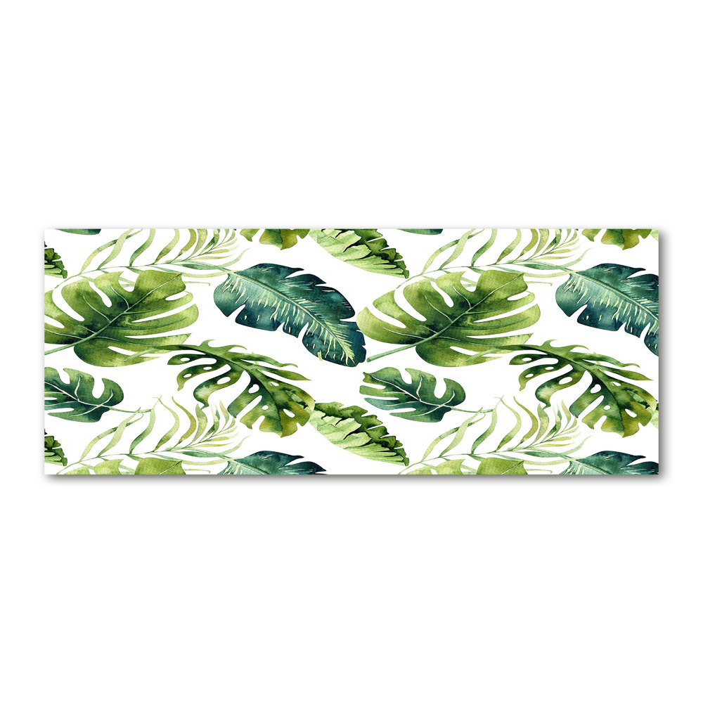 Glass acrylic wall art Tropical leaves