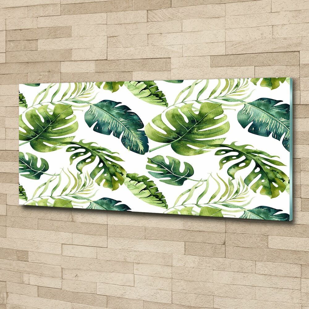 Glass acrylic wall art Tropical leaves