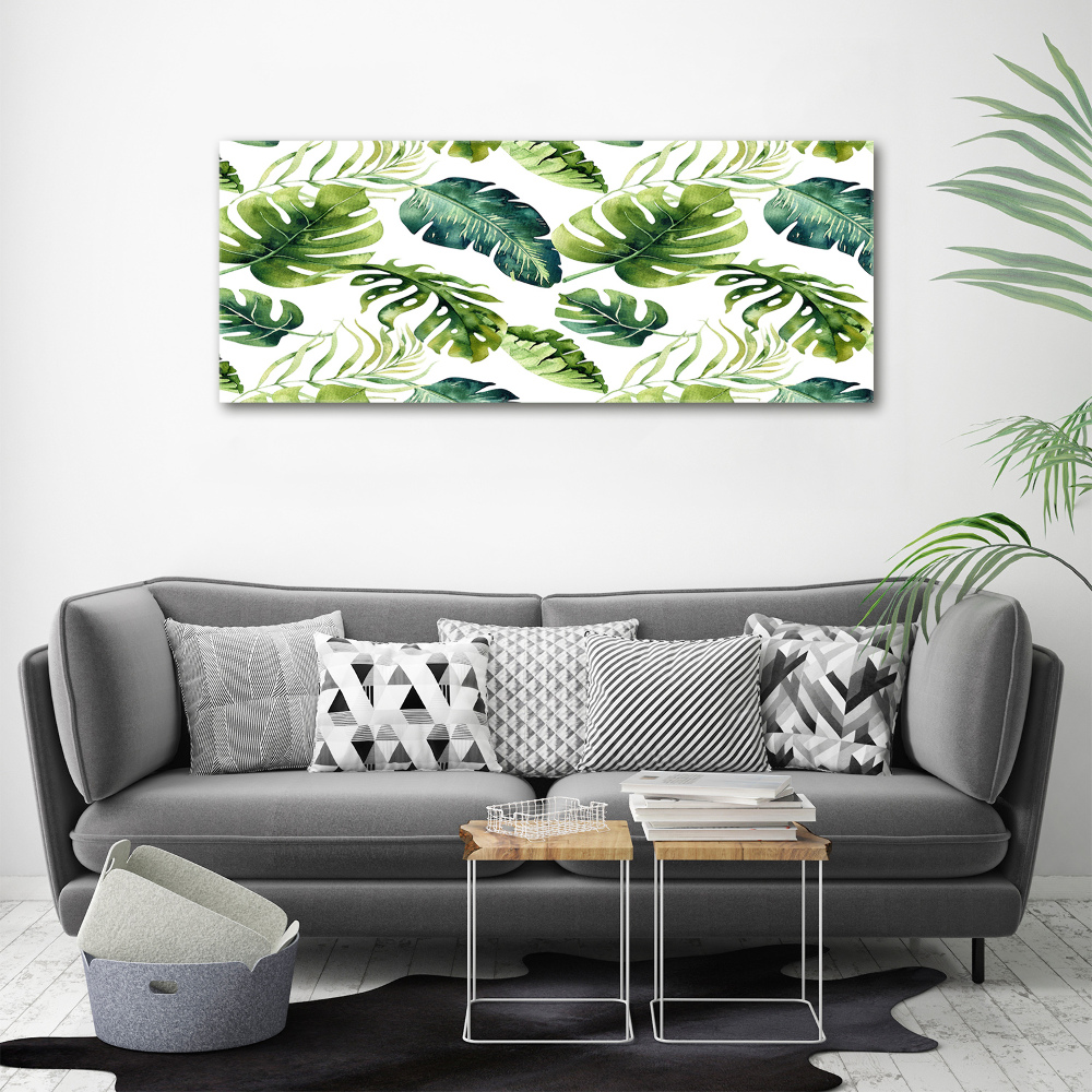 Glass acrylic wall art Tropical leaves