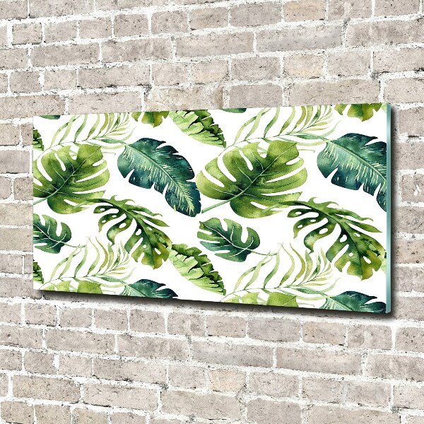 Glass acrylic wall art Tropical leaves