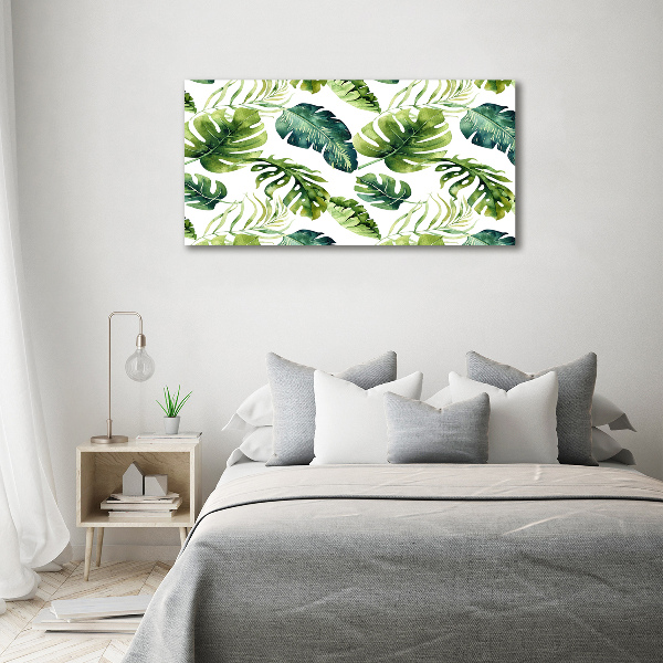 Glass acrylic wall art Tropical leaves