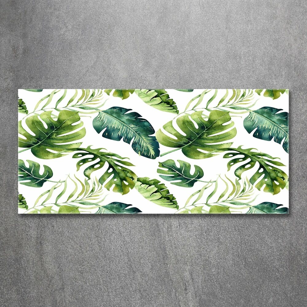 Glass acrylic wall art Tropical leaves