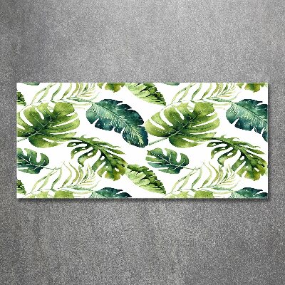 Glass acrylic wall art Tropical leaves