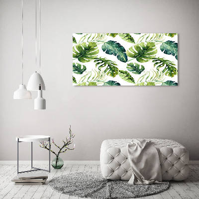 Glass acrylic wall art Tropical leaves