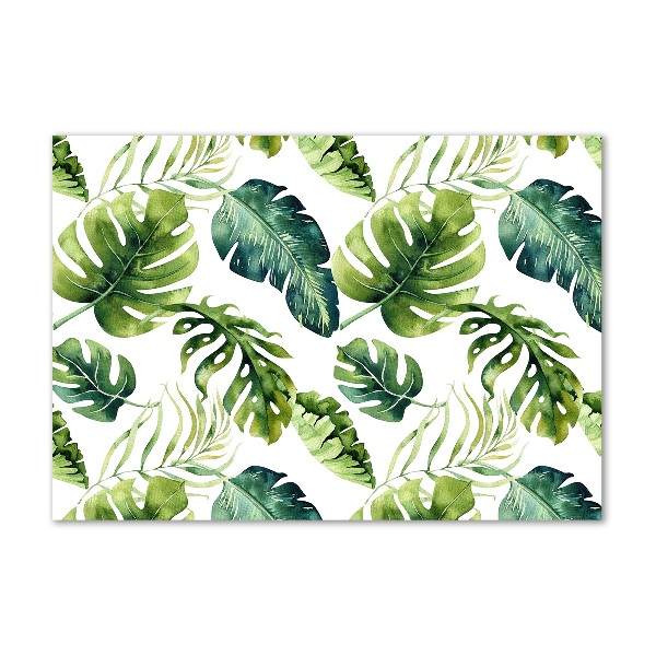 Glass acrylic wall art Tropical leaves