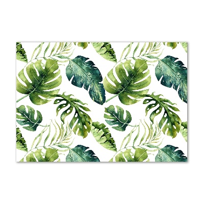 Glass acrylic wall art Tropical leaves