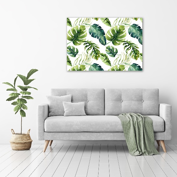 Glass acrylic wall art Tropical leaves