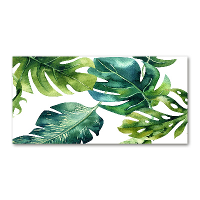 Glass acrylic wall art Tropical leaves