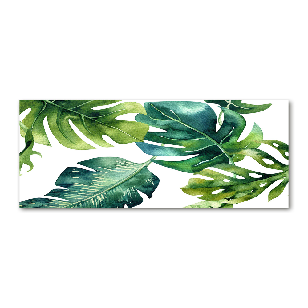 Glass acrylic wall art Tropical leaves