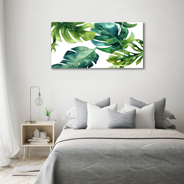 Glass acrylic wall art Tropical leaves