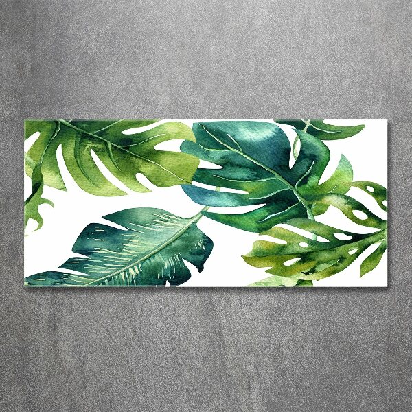 Glass acrylic wall art Tropical leaves