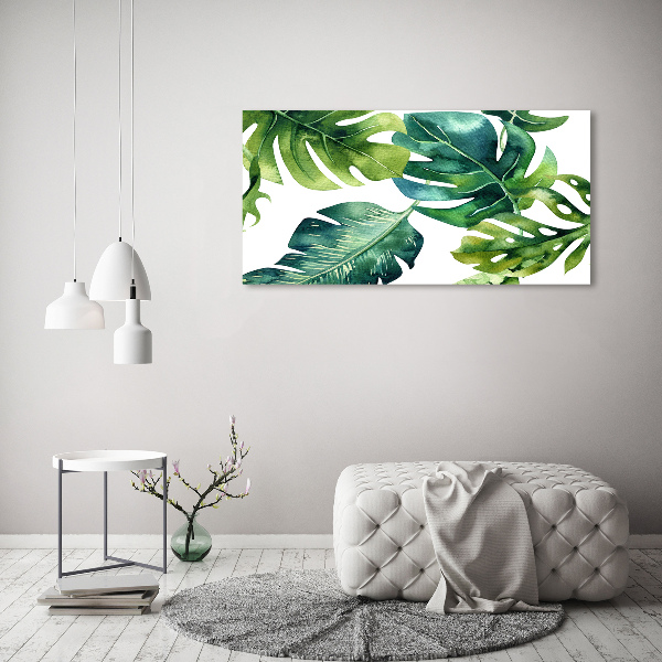 Glass acrylic wall art Tropical leaves