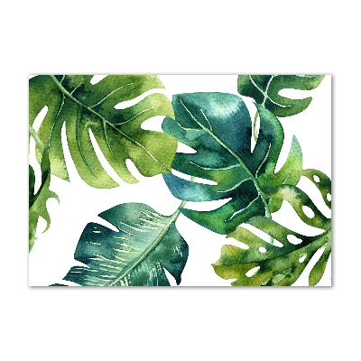 Glass acrylic wall art Tropical leaves