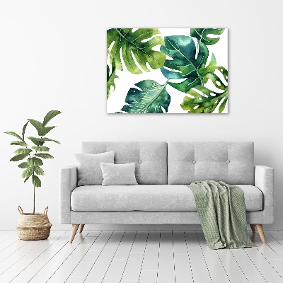 Glass acrylic wall art Tropical leaves