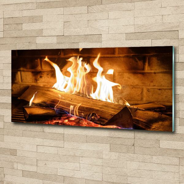 Acrylic wall art Wood in the fireplace