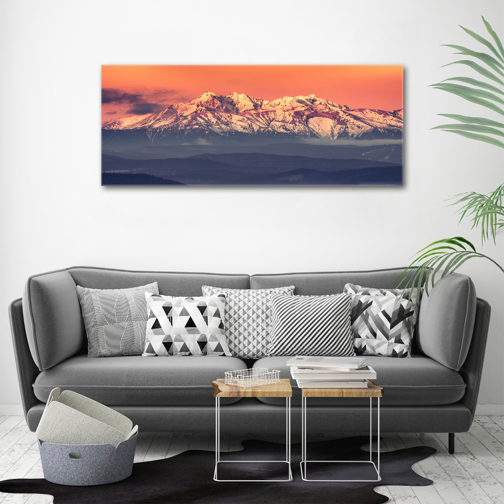 Print on acrylic Sunrise of the Tatra Mountains