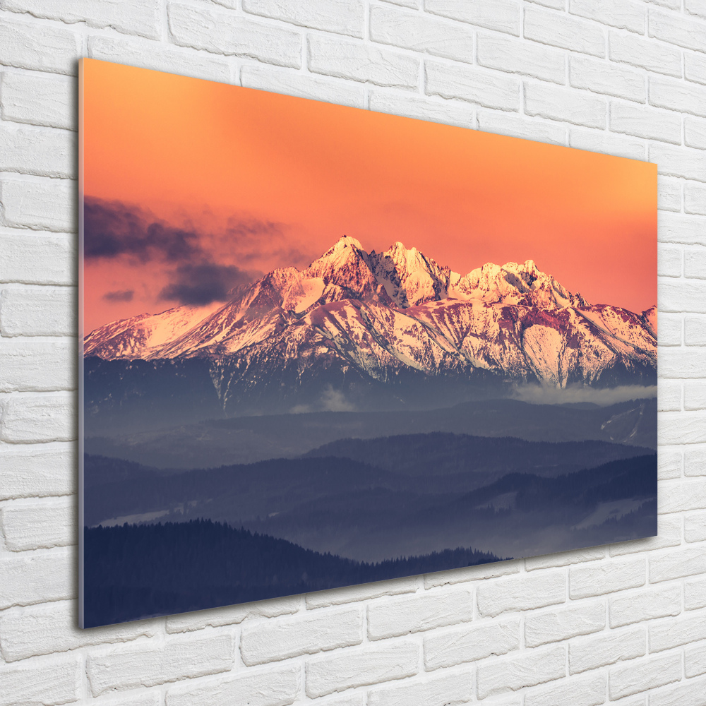 Print on acrylic Sunrise of the Tatra Mountains