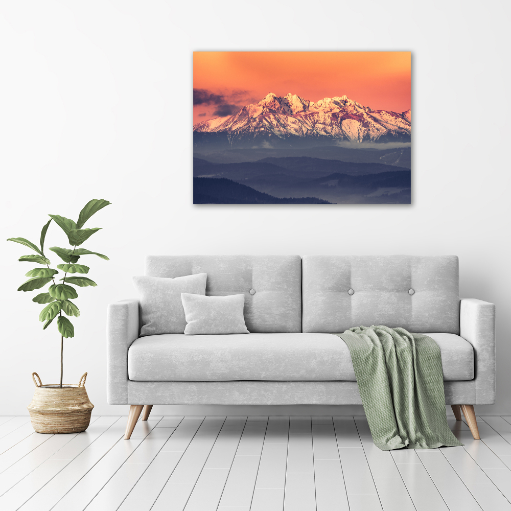 Print on acrylic Sunrise of the Tatra Mountains