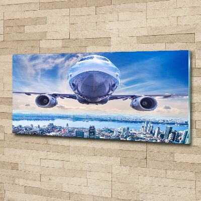 Acrylic wall art Aircraft over the city