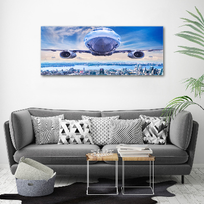 Acrylic wall art Aircraft over the city