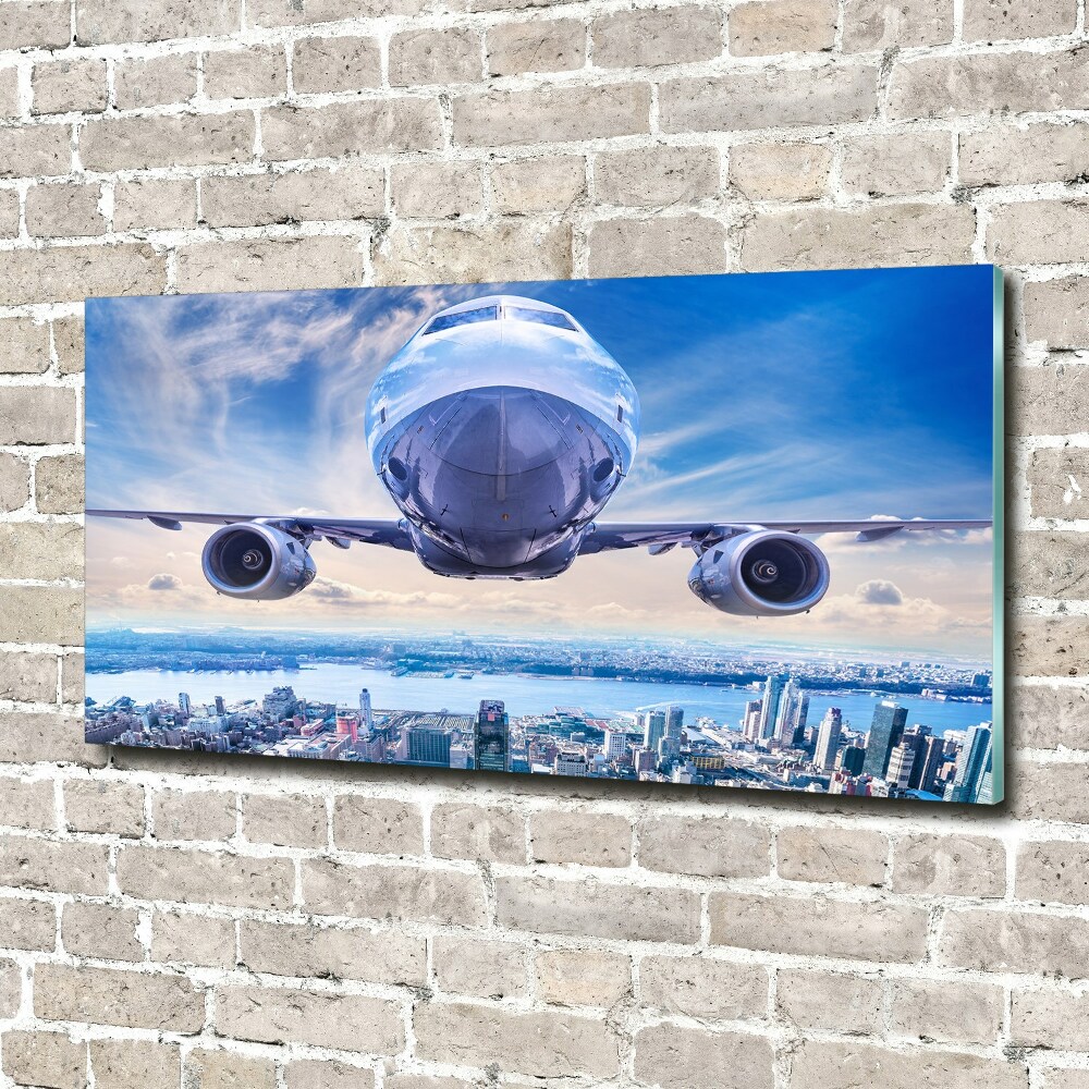 Acrylic wall art Aircraft over the city