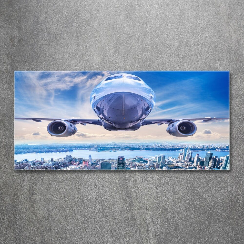 Acrylic wall art Aircraft over the city