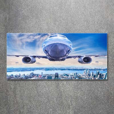 Acrylic wall art Aircraft over the city