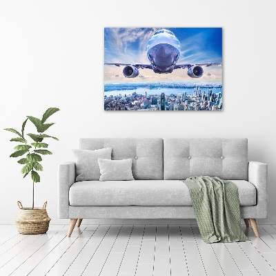 Acrylic wall art Aircraft over the city