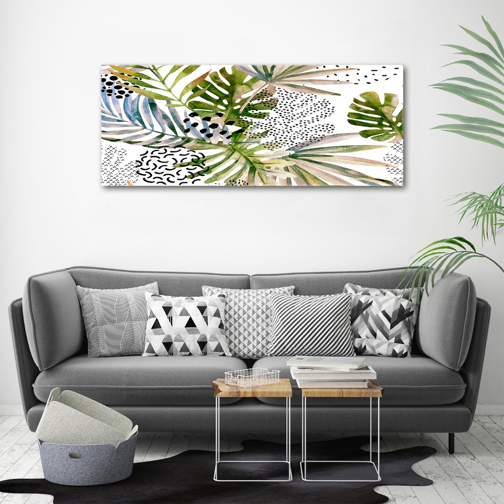 Acrylic wall picture Tropical leaves