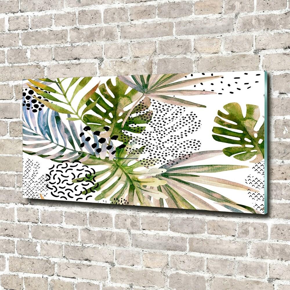 Acrylic wall picture Tropical leaves