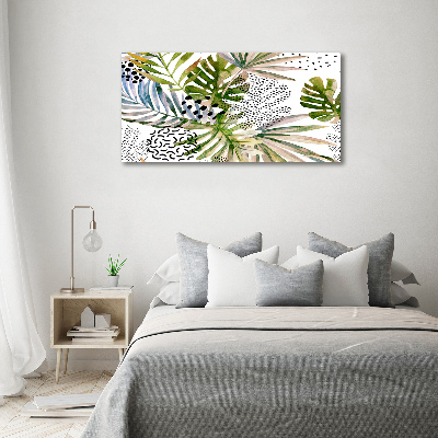 Acrylic wall picture Tropical leaves