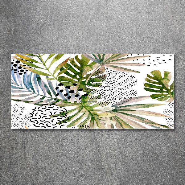 Acrylic wall picture Tropical leaves