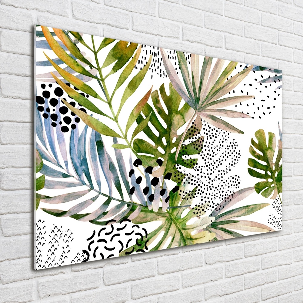 Acrylic wall picture Tropical leaves