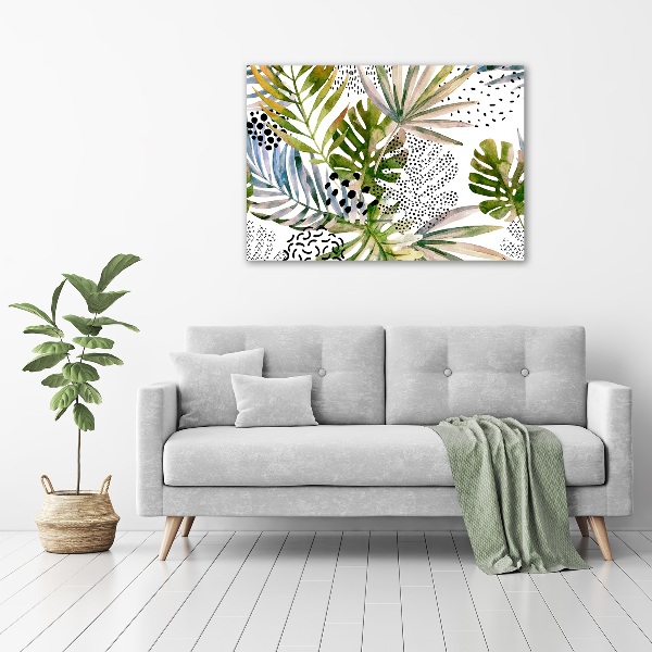 Acrylic wall picture Tropical leaves