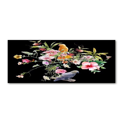 Acrylic print Flowers and birds